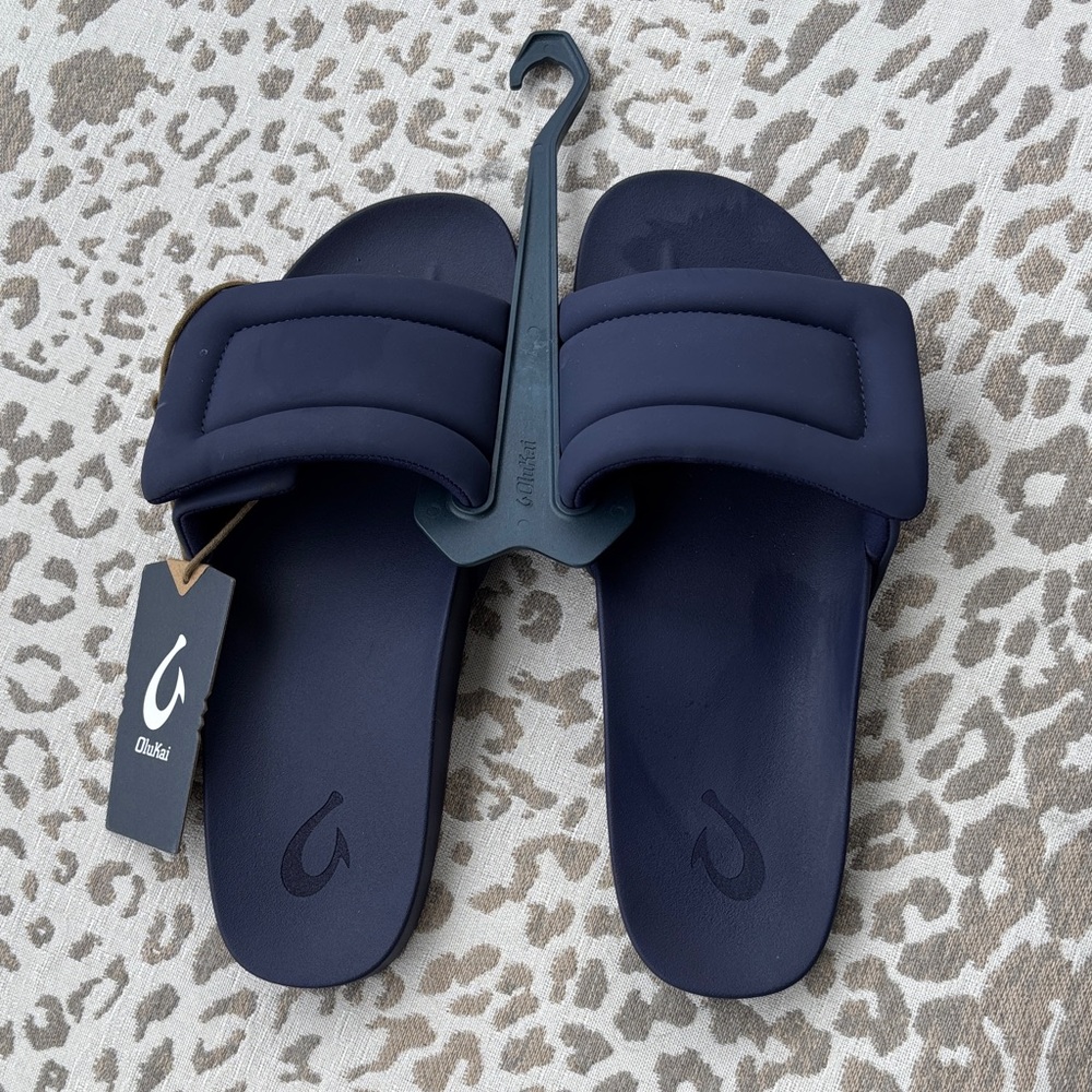 OluKai Deep Blue Slide Sandals